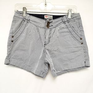 Blue & White Striped Industrie Shorts